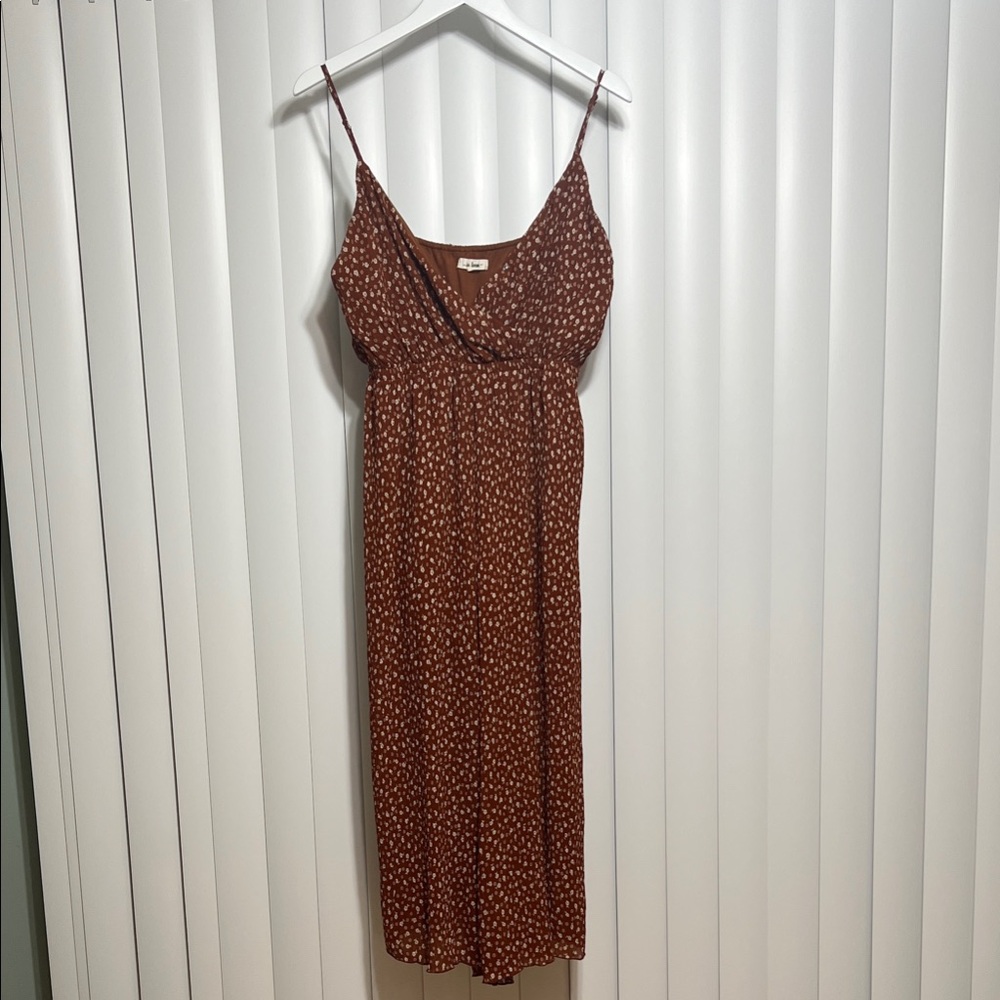 In Bloom Brown jumpsuit with floral Pattern